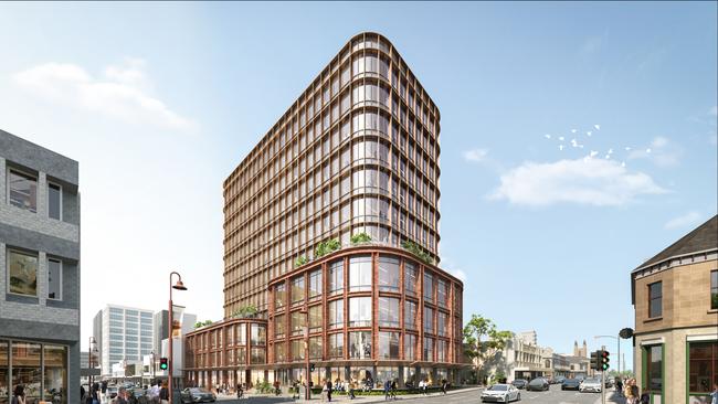 Artist's impression of the old Spotlight building on the corner of Liverpool and Harrington Streets, designed by architects, Gray Puksand for Techne Group.