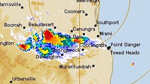 A screenshot of the BOM storm radar on Wednesday afternoon.