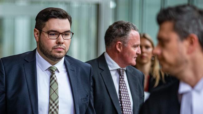 Bruce Lehrmann leaves the Federal Court in Sydney on Thursday. Picture: NCA NewsWire / Christian Gilles