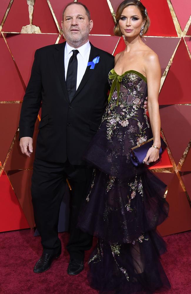 Weinstein and his wife Georgina Chapman arrive on the red carpet for the 89th Oscars in February. Picture: AFP