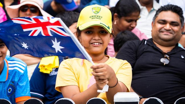 Young Samayra Ghosh flew the Aussie flag. Picture: Tom Parrish