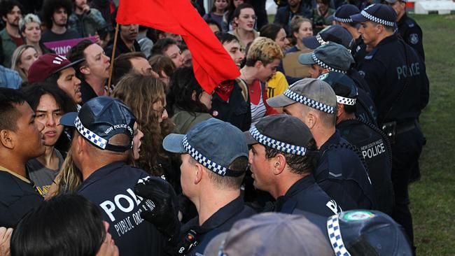 Milo Yiannopoulos’ Sydney event attracted a large crowd of angry protesters. Picture: AAP Image/Danny Casey.