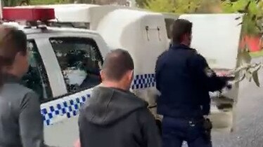 A man is arrested by police in Orange over the alleged murder of Shane De Britt. Picture: NSW Police