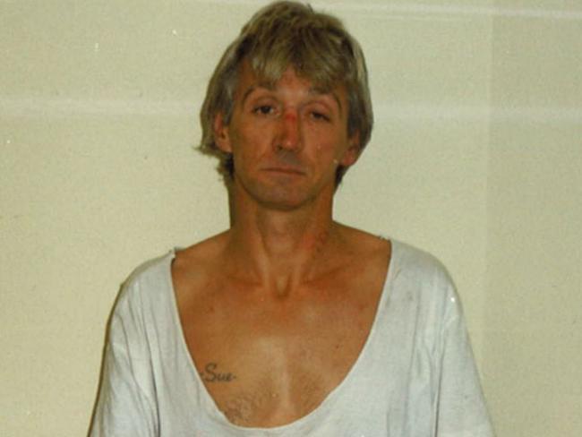 Rodney Collins looking worse for wear after his arrest. Picture: Victoria Police