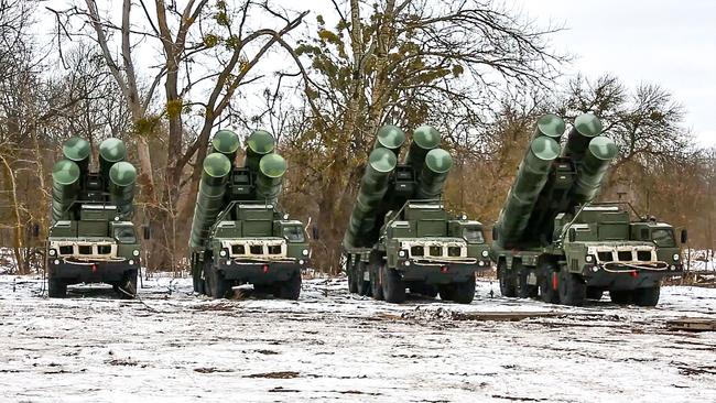 Russian S-400 air defence system driving during joint exercises of the armed forces of Russia and Belarus. Picture: Russian Defence Ministry.