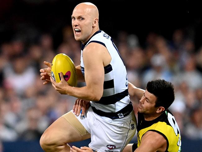 Gary Ablett moments before he was injured in the Grand Final. Picture: Bradley Kanaris