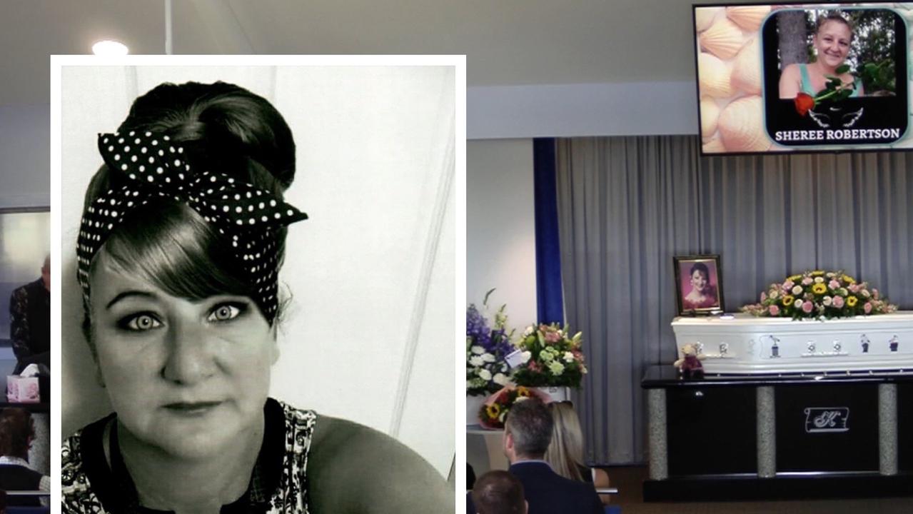 A moving funeral service has been held in Hervey Bay forÂ crash victim Sheree Robertson, pictured inset.