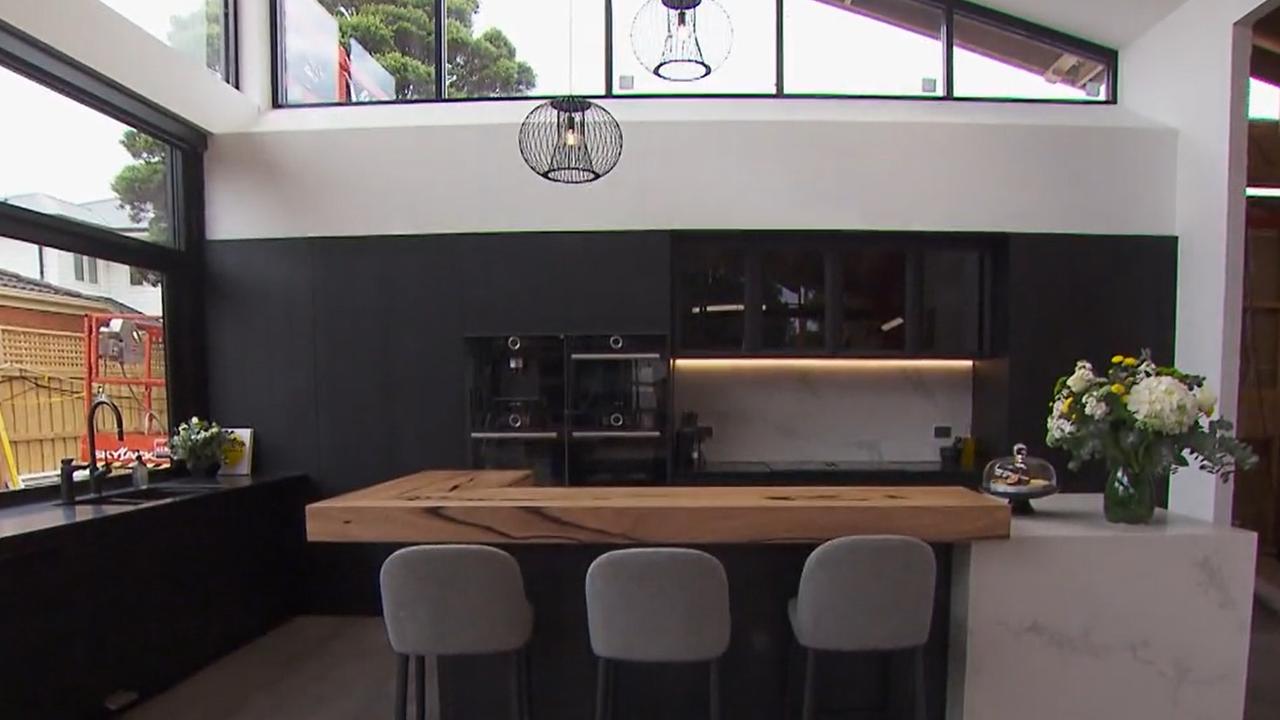 The judges were impressed by Luke and Josh’s timber bench feature. Picture: Supplied, Channel 9