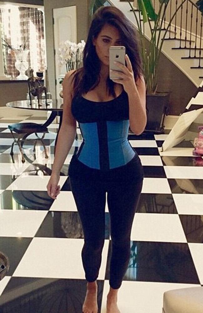 Kim Kardashian and her corset curves. Picture: Instagram