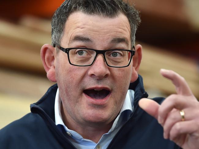 MELBOURNE, AUSTRALIA - NewsWire Photos APRIL 20TH, 2023: Victorian Premier Daniel Andrews holds a press conference at Eric Jones Stair Building Group, Blackburn. Picture : NCA NewsWire / Nicki Connolly