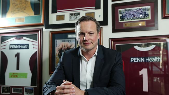 DAILY TELEGRAPH - Pictured is Manly Sea Eagles co-owner Scott Penn at his offices in North Sydney today. Picture: Tim Hunter.