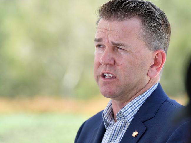 Deputy Premier Jarrod Bleijie at a news conference on the Sunshine Coast last week. Picture: Patrick Woods.