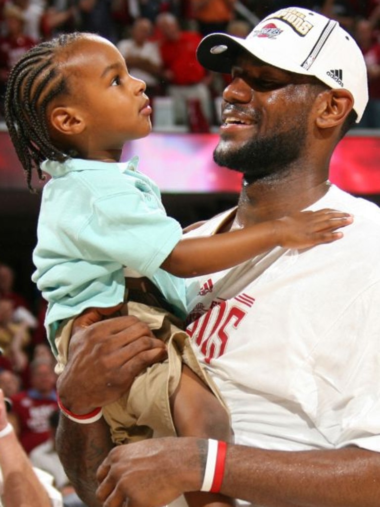 Bronny and LeBron in 2007.