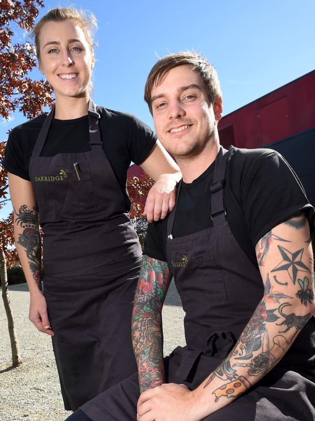 Chefs Jo Barrett and Matt Stone of Oakridge Wines in the Yarra Valley.