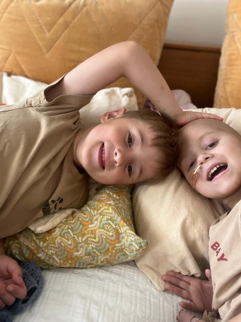 Jack, age four, with brother Ted, age six. Picture: Supplied