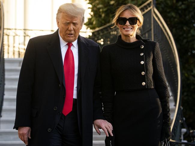 Melania wore a black Chanel jacket for the occasion. Picture: Sipa USA/AAP