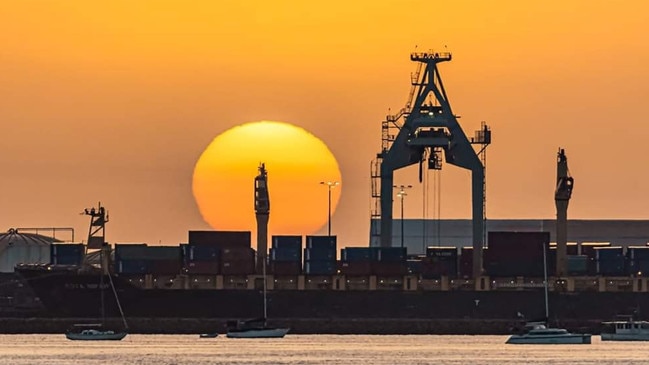 Sunrise over the Port of Townsville. Photo: Stephen Worner