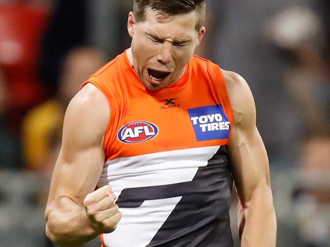 Toby Greene rocking the big G, 2017-style. Picture: AFL Media/Getty Images