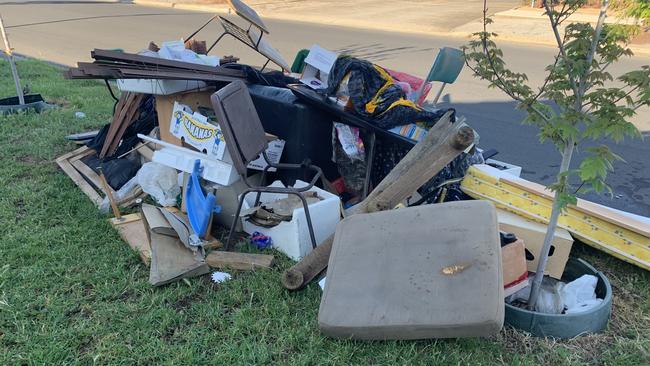 Rubbish dumped at Mansfield Park. Picture: Paula Thompson