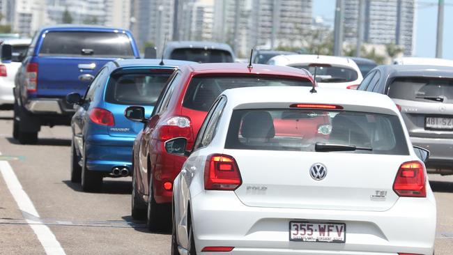 Traffic chaos on the Sundale Bridge. Picture: Richard Gosling