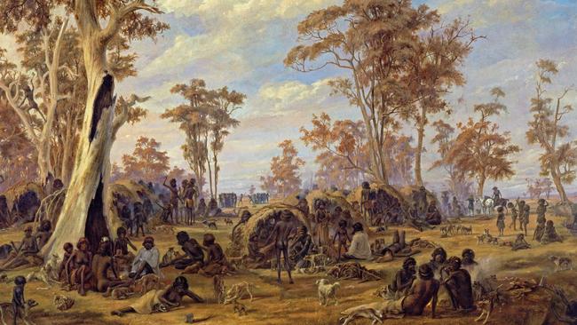 "Adelaide, a tribe of nations on the banks of the River Torrens, 1850" Alexander Schramm. Source: National Gallery of Australia