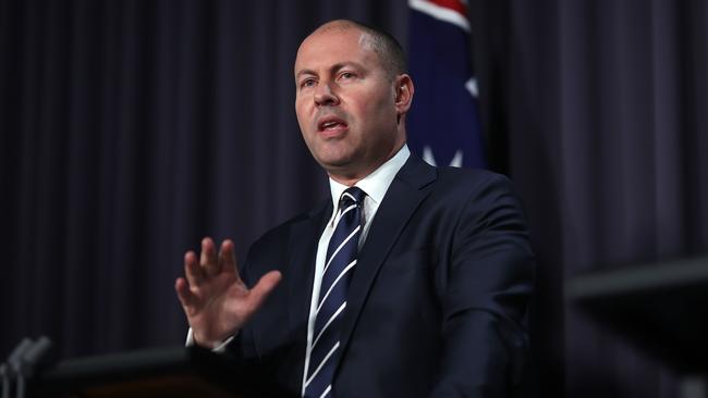 Josh Frydenberg delivers the Mid-Year Economic and Fiscal Outlook in Parliament House, Canberra. Picture: NCA NewsWire / Gary Ramage