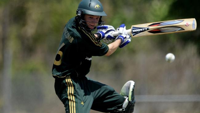 A young Peter Handscomb playing for Australia in the Under 19s.