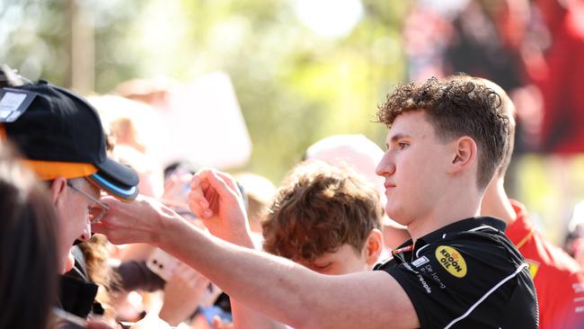 Alex Dunne of Ireland and MP Motorsport greets fans in Melbourne. (Photo by Robert Cianflone/Getty Images)