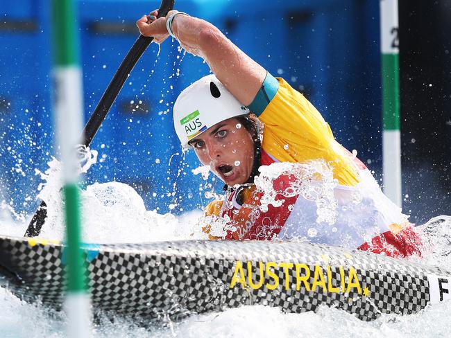 Australia's Jessica Fox during Qualifying for Canoe Slalom Kayak (K1) Women at the Whitewater Stadium at the Rio 2016 Olympic Games. Picture: Phil Hillyard