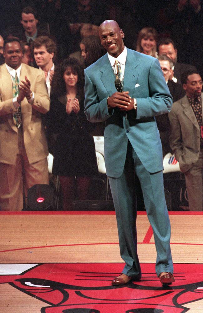 Michael Jordan, suited up in pinstripes and #ready to win