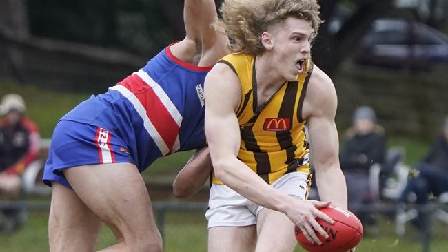 EFL Premier Division football 2022: South Croydon v Rowville at Cheong Park. Cooper Macdonald (Rowville). Picture: Valeriu Campan