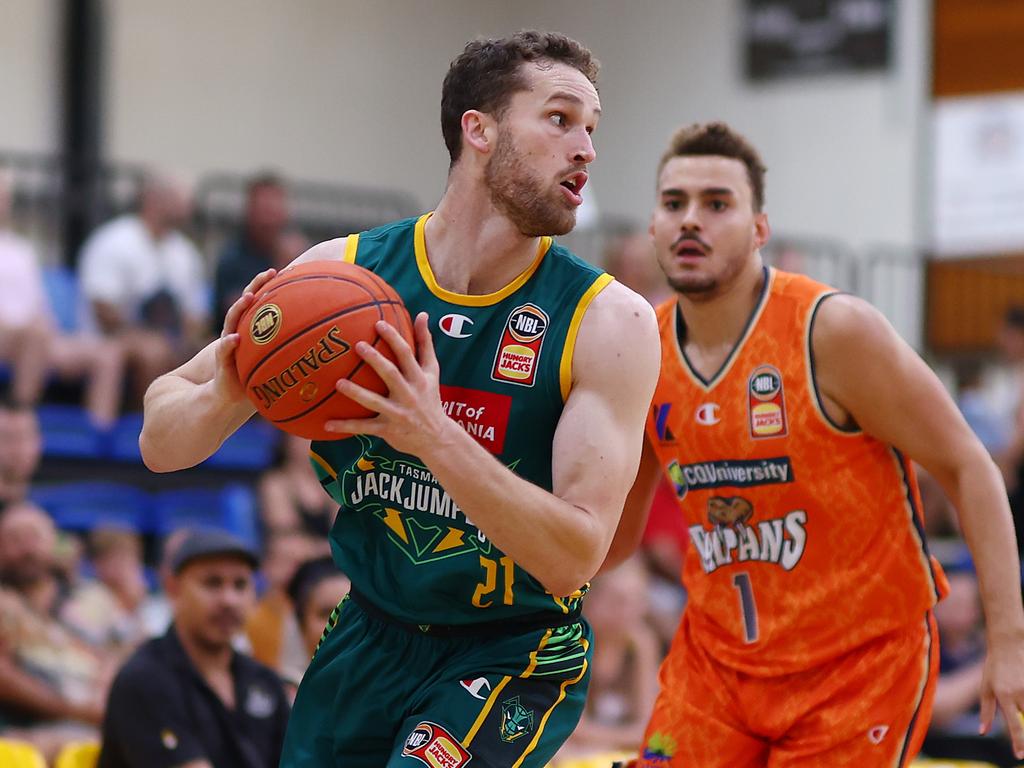 Tasmania JackJumpers’ Jarred Bairstow during the NBL Blitz in September. Picture: Graham Denholm/Getty Images.