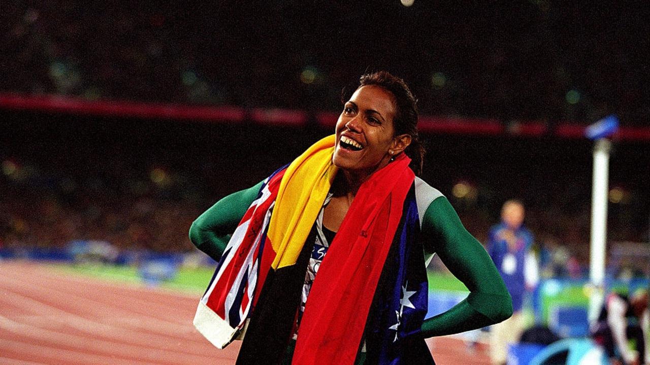 Cathy Freeman won gold at the Women's 400m in the 2000 Sydney Olympics – a moment that went down in Australian sporting history. Picture: Nick Wilson/ALLSPORT