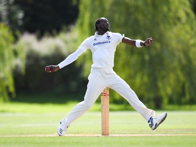 Jofra Archer took six wickets and scored a century for Sussex to prove his Ashes credentials. Picture: Mike Hewitt/Getty Images