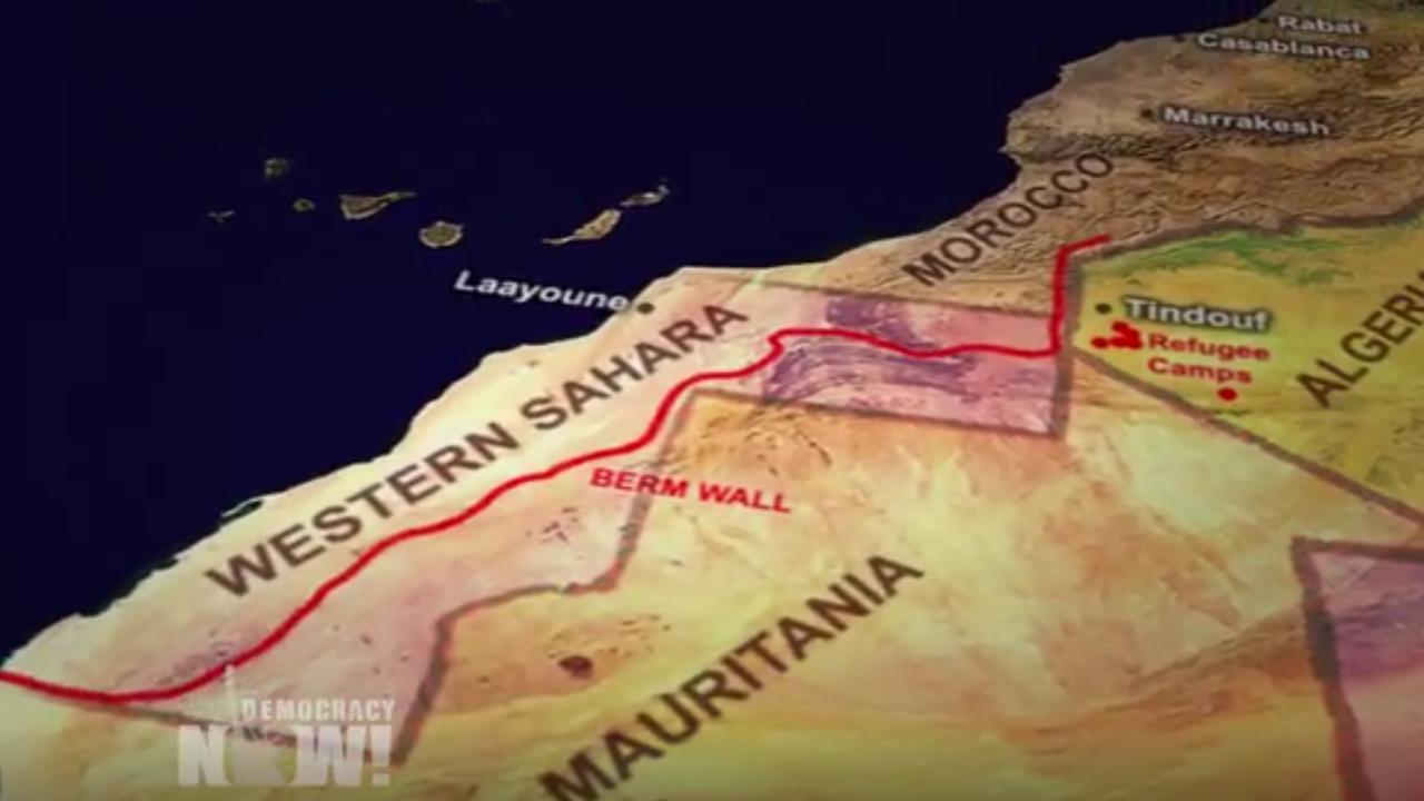Morocco constructed the 2700-kilometre border wall in the 1970s. Picture: Democracy Now