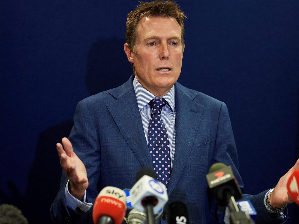 Australia's attorney general Christian Porter at a press conference in Perth on March 3, after he outed himself as the unnamed minister accused of rape but strenuously denied the claims. Picture: Stefan Gosatti / AFP