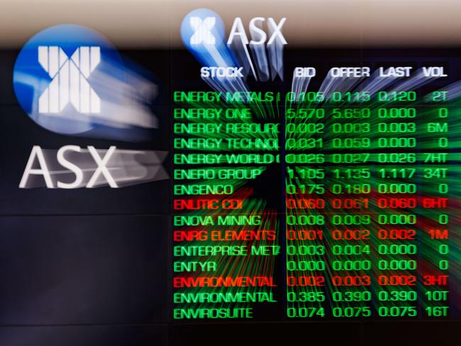 SYDNEY, AUSTRALIA - NewsWire Photos, October 29 2024. GENERIC. Stocks. Finance. Economy. Stock price ticker of the Australian Stock Exchange, ASX, at their offices on Bridge Street. Picture: NewsWire / Max Mason-Hubers