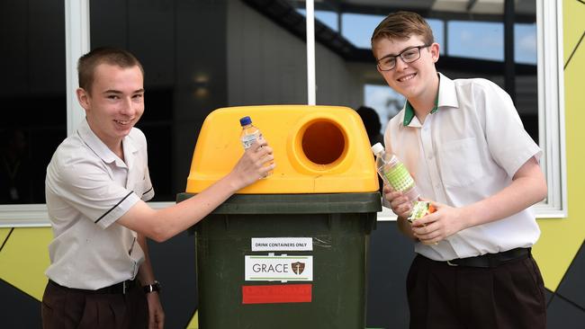 Grace Lutheran College Rothwell students Nathan Lockyer, 15 and Daniel White, 16. The school offers a wide range of extra-curricular activities.