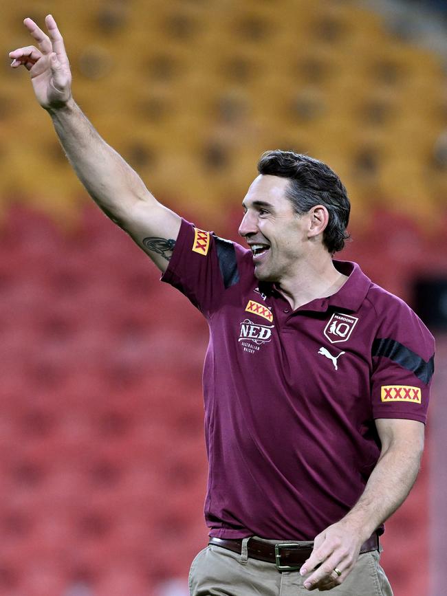 Coach Billy Slater played in Queensland’s last sweep. Picture: Bradley Kanaris/Getty