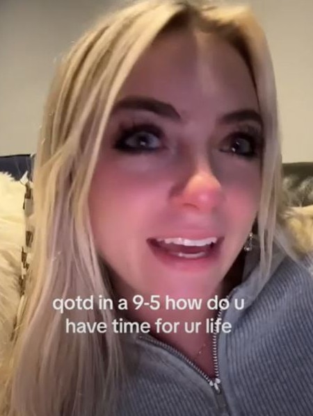 She went viral for crying about working 9-5. Picture: TikTok/brielleybelly123