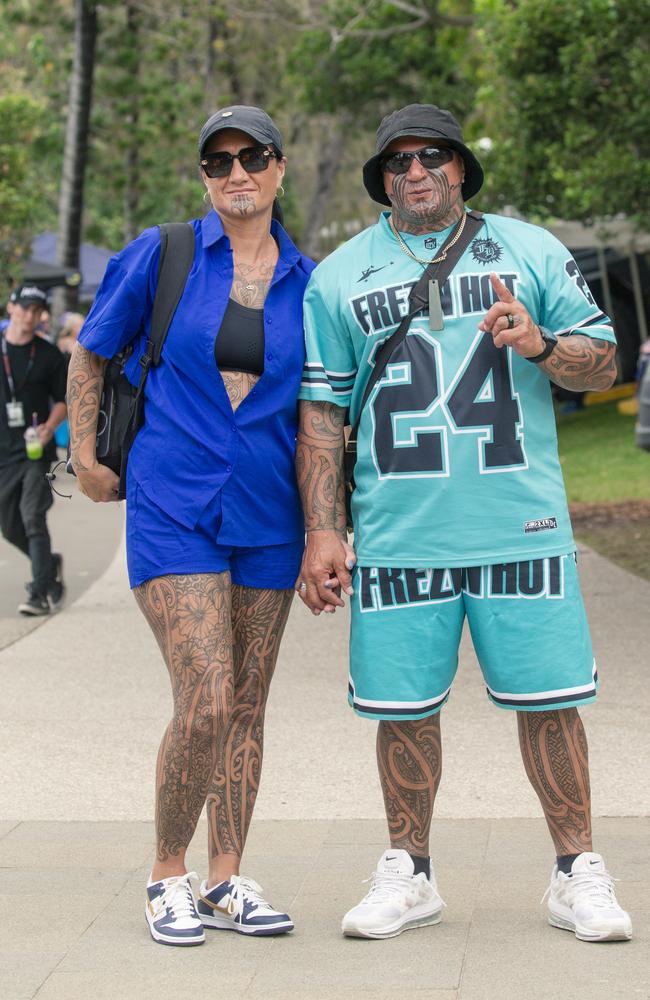 Daniella and Du-Mahi Tua enjoying the 2024 Gold Coast 500. Picture: Glenn Campbell