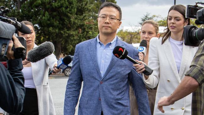 Aged-care worker Yoon Heok Choe outside leaves Christies Beach Magistrates Court. Picture: NCA / NewsWire Emma Brasier