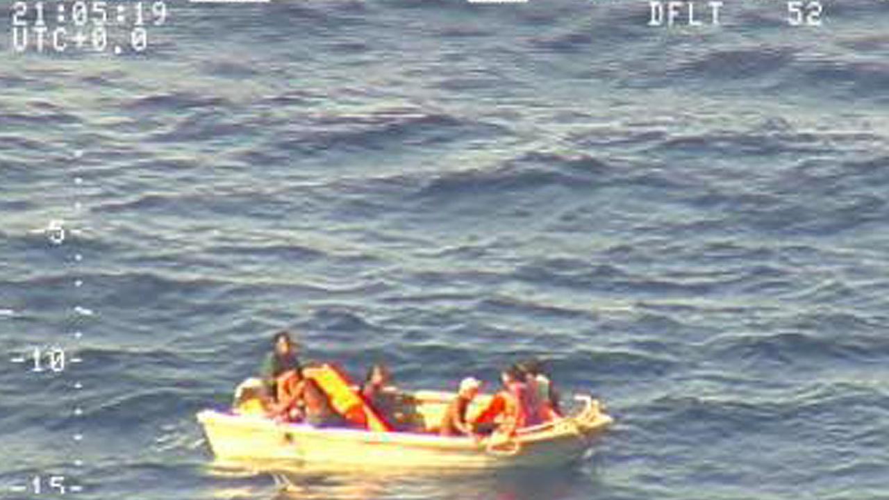 Images from New Zealand Defence Force in January 2018 of the only survivors of the ferry sinking. Picture: AFP.