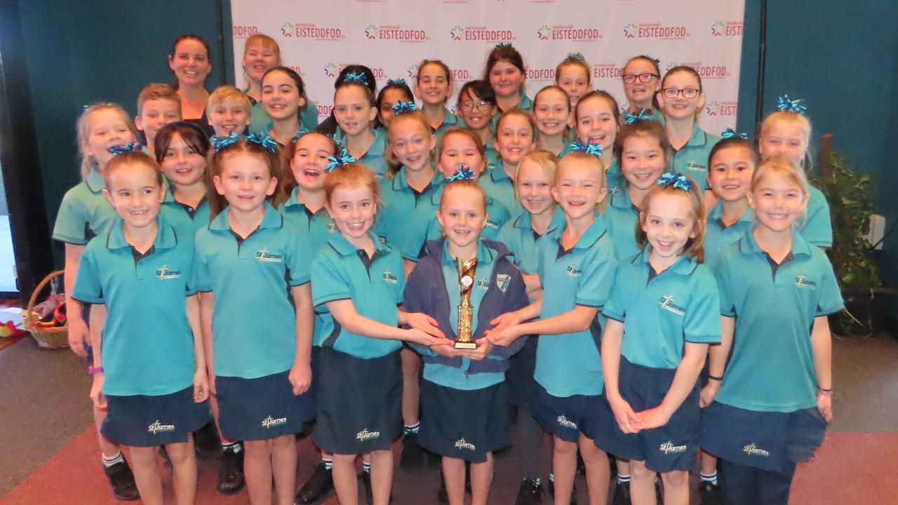 Talented performers from St James Lutheran College 3-6 Choir at the Maryborough Eisteddfod.