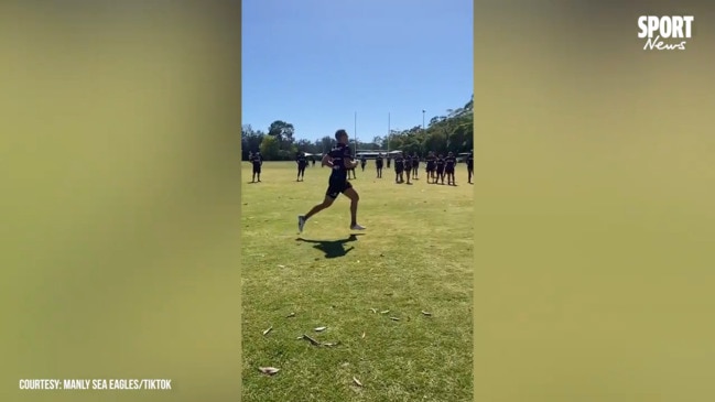 Tom Trbojevic wins the Yo-Yo test during Manly's 2022 pre-season