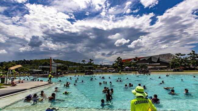 Storm clouds approaching Orion Lagoon, Robelle Domain Parklands in Springfield, Tuesday, February 1, 2022 - Picture: Richard Walker