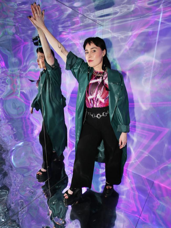 Artist Laura Alice created Phosphorescence, an immersive art installation in Market Square. She teamed up with carpenter Cal Caiger to create the experience, a combination of hand-painted artworks, programming, animation, sound design and projection technology. Picture: Alan Barber