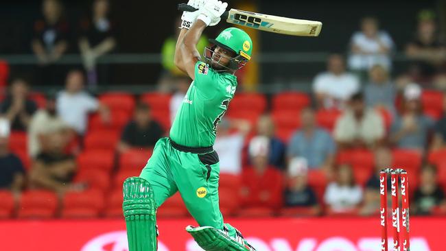 GOLD COAST, AUSTRALIA - DECEMBER 26: Nicholas Pooran of the Stars bats during the Big Bash League match between Sydney Sixers and the Melbourne Stars at Metricon Stadium, on December 26, 2020, in Gold Coast, Australia. (Photo by Chris Hyde/Getty Images)