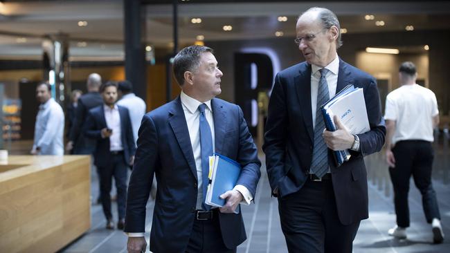 ANZ chief executive Shayne Elliott and Head of Institutional Banking, Mark Whelan in Melbourne on Monday. Photograph by Arsineh Houspian.