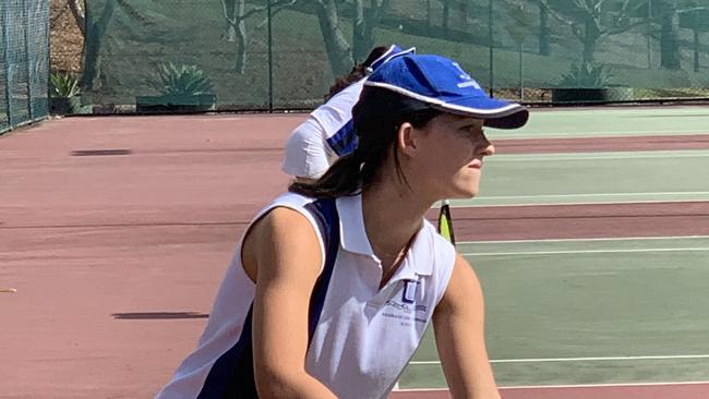 The BGGS tennis captain Stephanie Fancutt in action